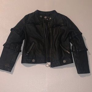 Like New Girls Synthetic Leather Jacket Size 5/6